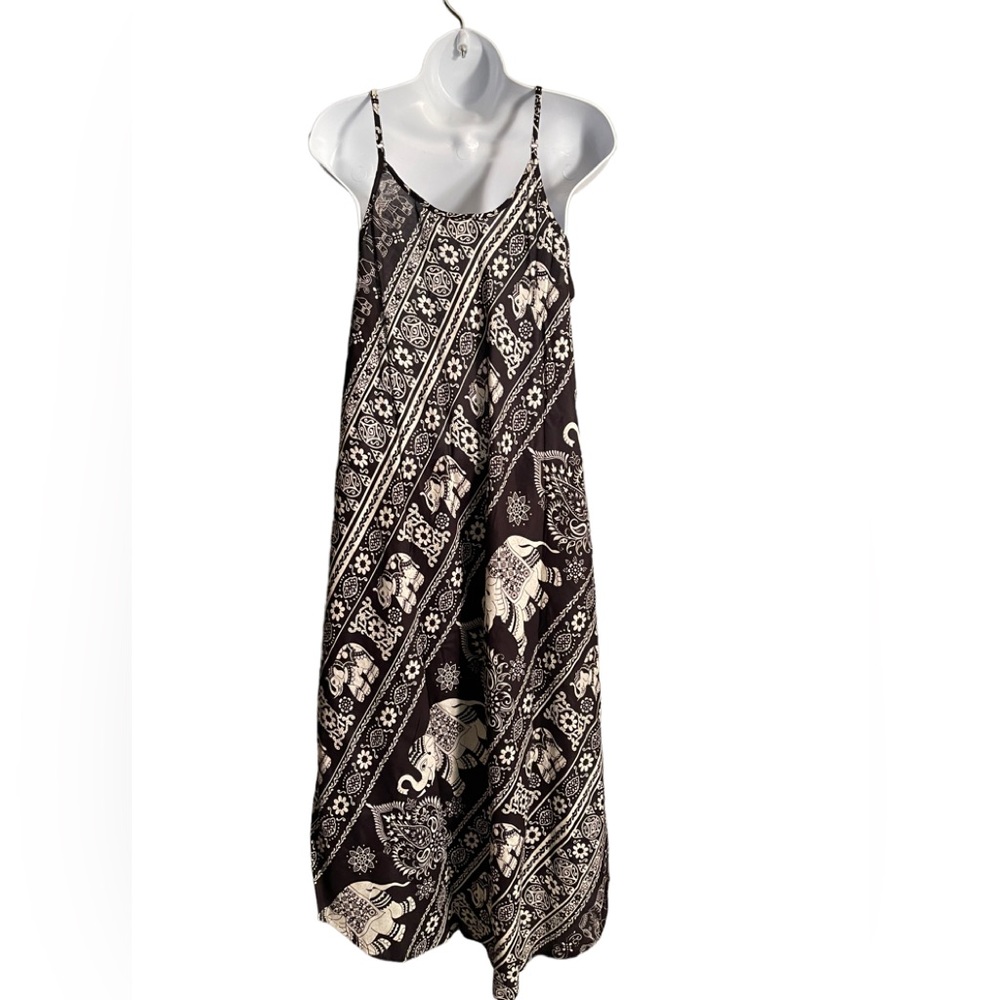 RAYON DRESS.  Freesize.   BL/RD14 - Picture 2 of 2